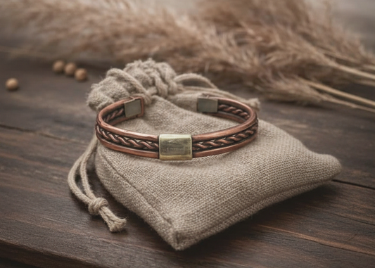 Bransoletka na lnianym woreczku